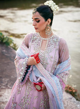 AJR Couture Luxury Embroidered Net 3 Piece Unstitched Suit ARJC24L AFF-08 MIRAGE